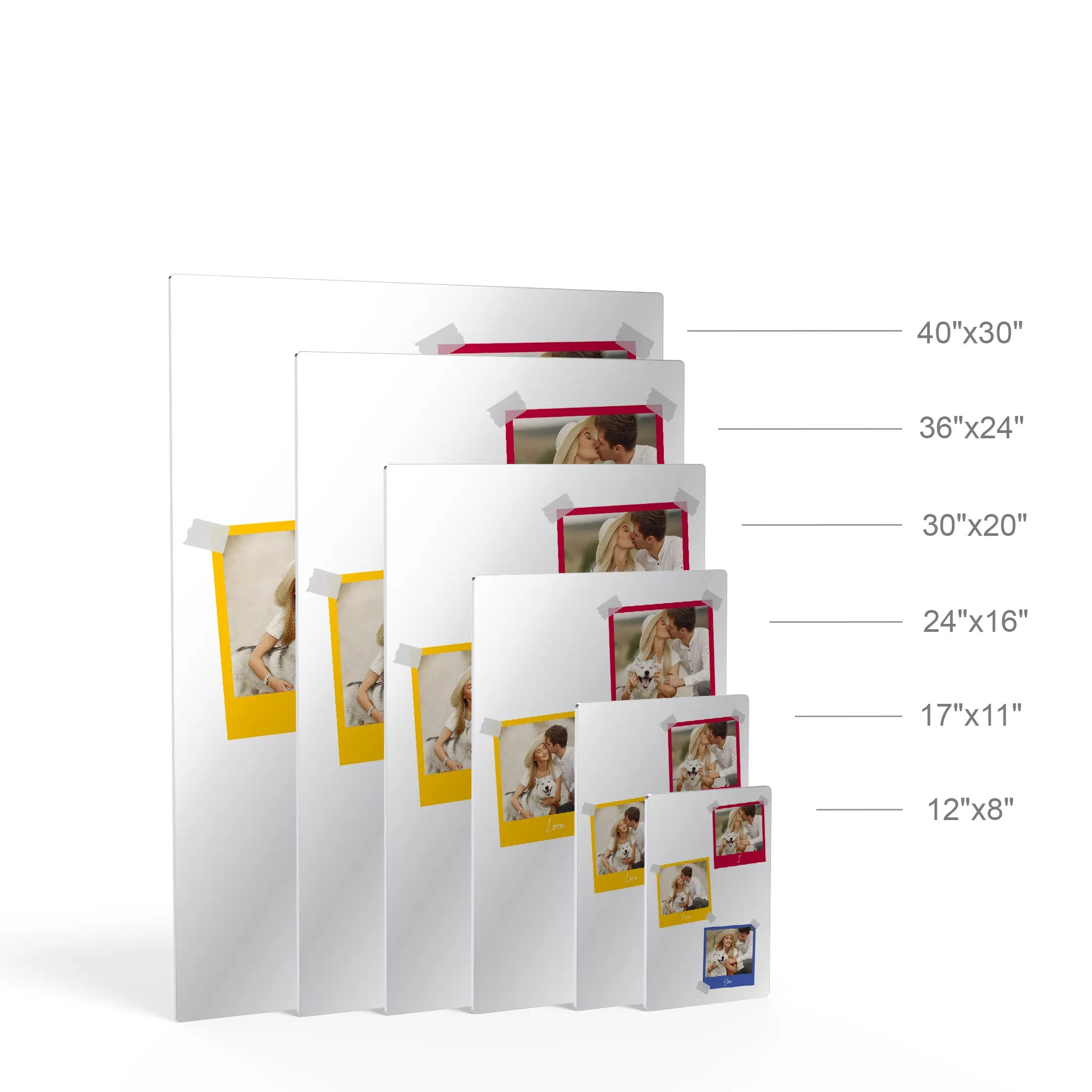 Personalized Gift Wall Art Custom Photo Collage with Colorful Polaroid Frames and Customized Text