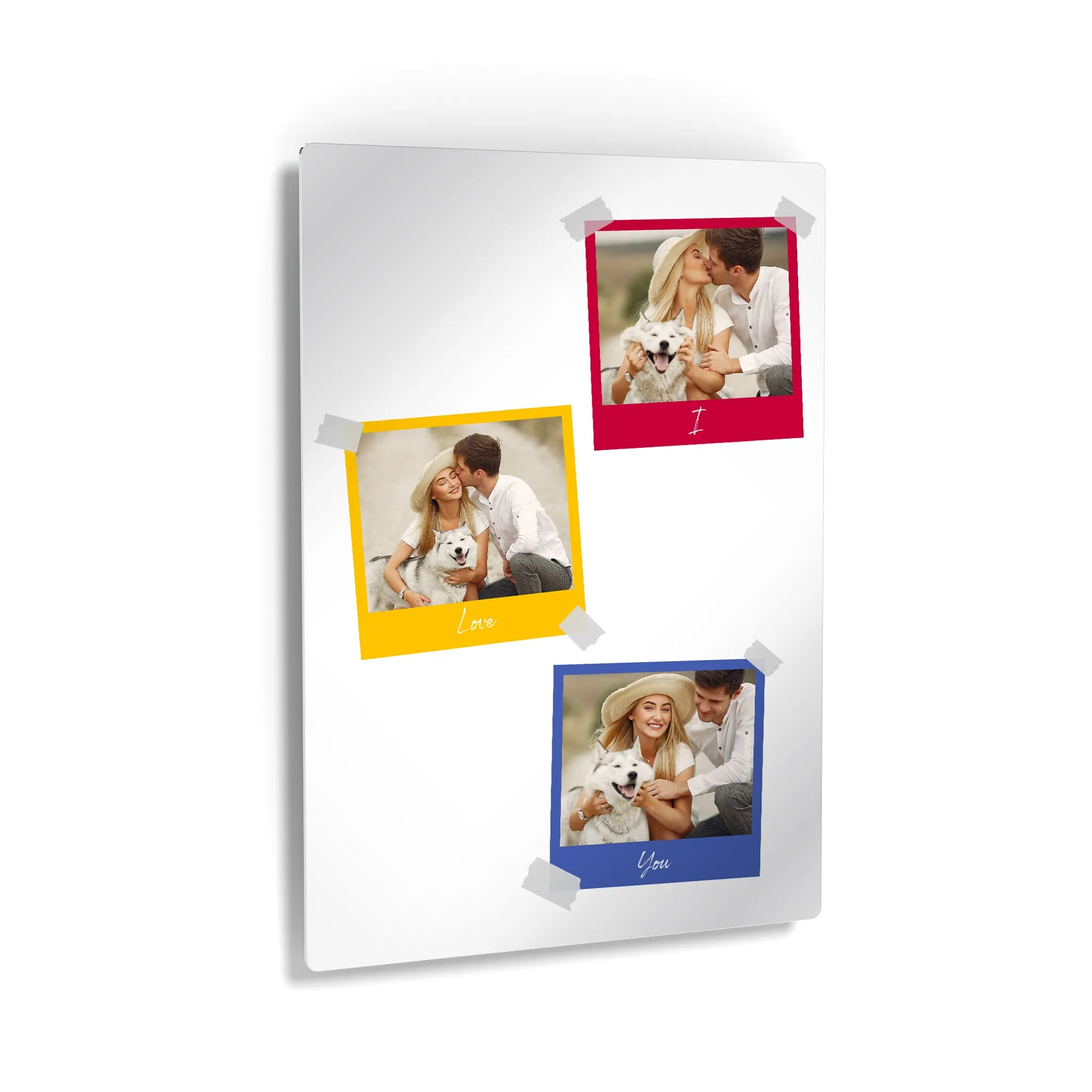 Personalized Gift Wall Art Custom Photo Collage with Colorful Polaroid Frames and Customized Text