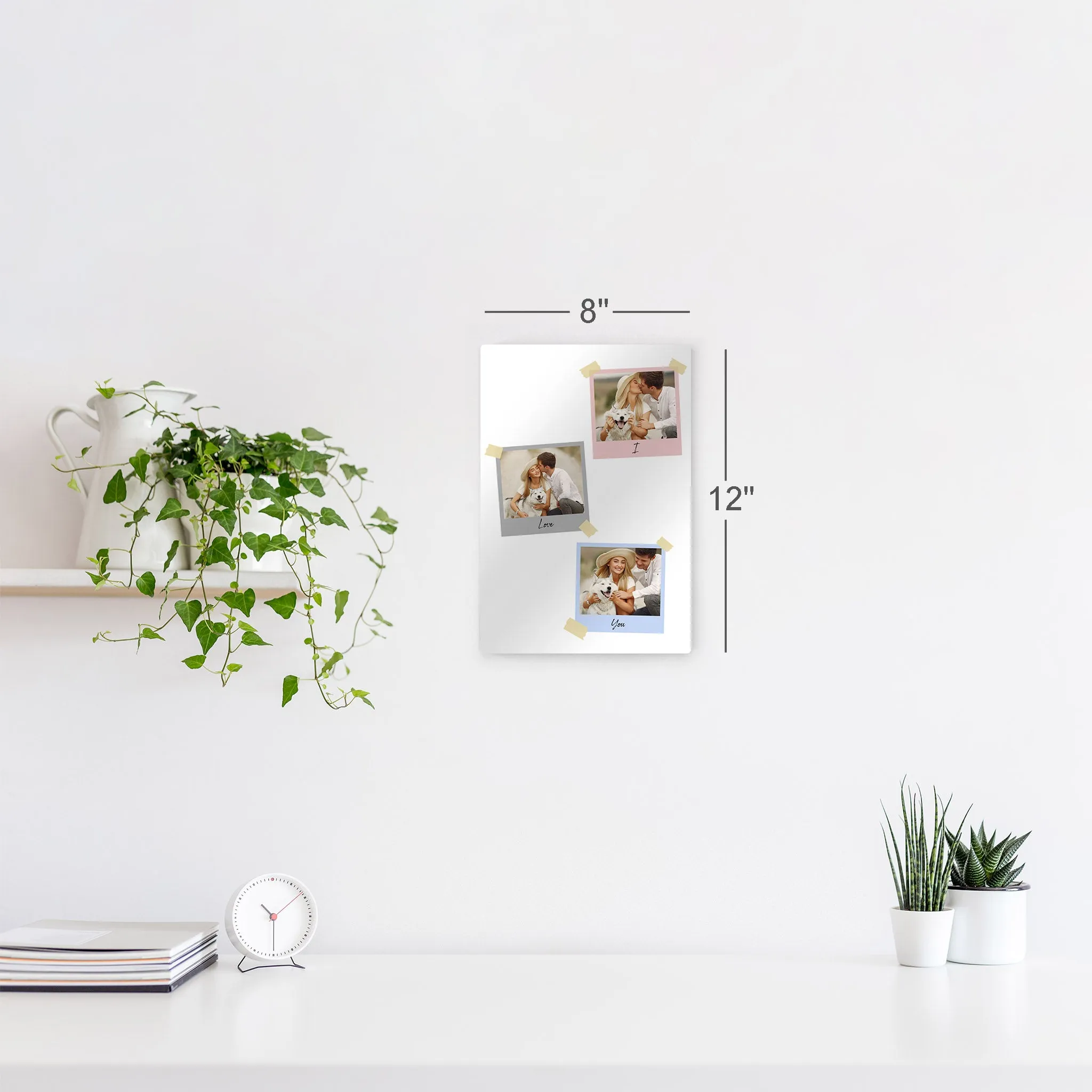 Personalized Gift Wall Art Custom Photo Collage with Colorful Polaroid Frames and Customized Text