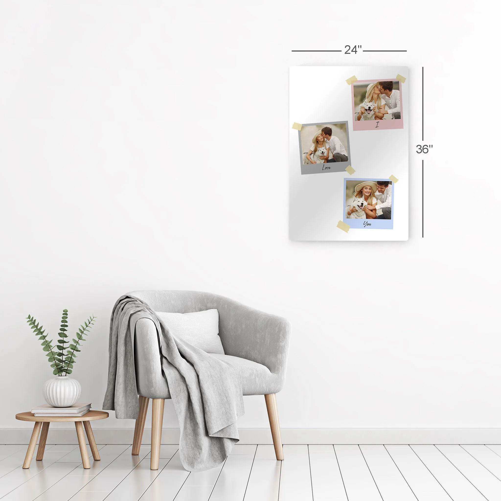 Personalized Gift Wall Art Custom Photo Collage with Colorful Polaroid Frames and Customized Text