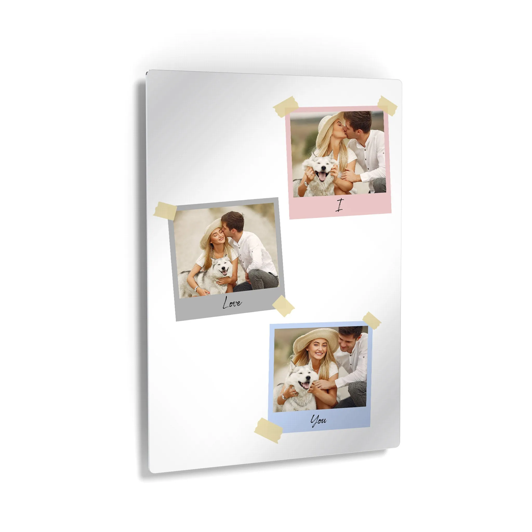 Personalized Gift Wall Art Custom Photo Collage with Colorful Polaroid Frames and Customized Text