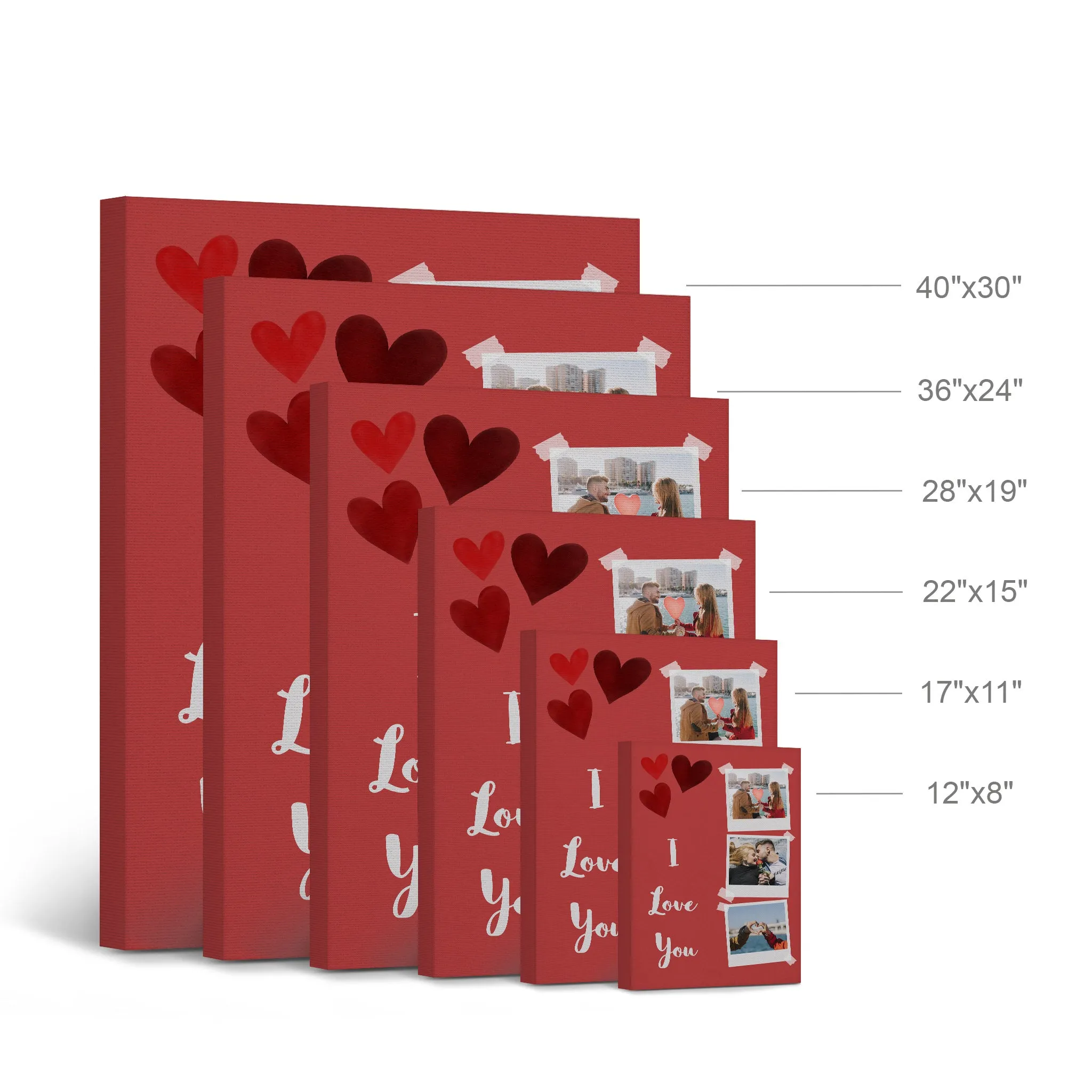 Personalized Gift Wall Art Custom Photo Collage with Polaroid Frames and I Love You