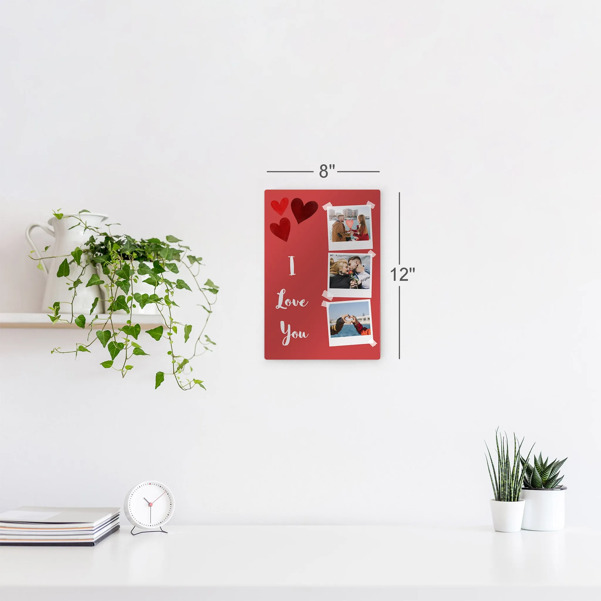 Personalized Gift Wall Art Custom Photo Collage with Polaroid Frames and I Love You