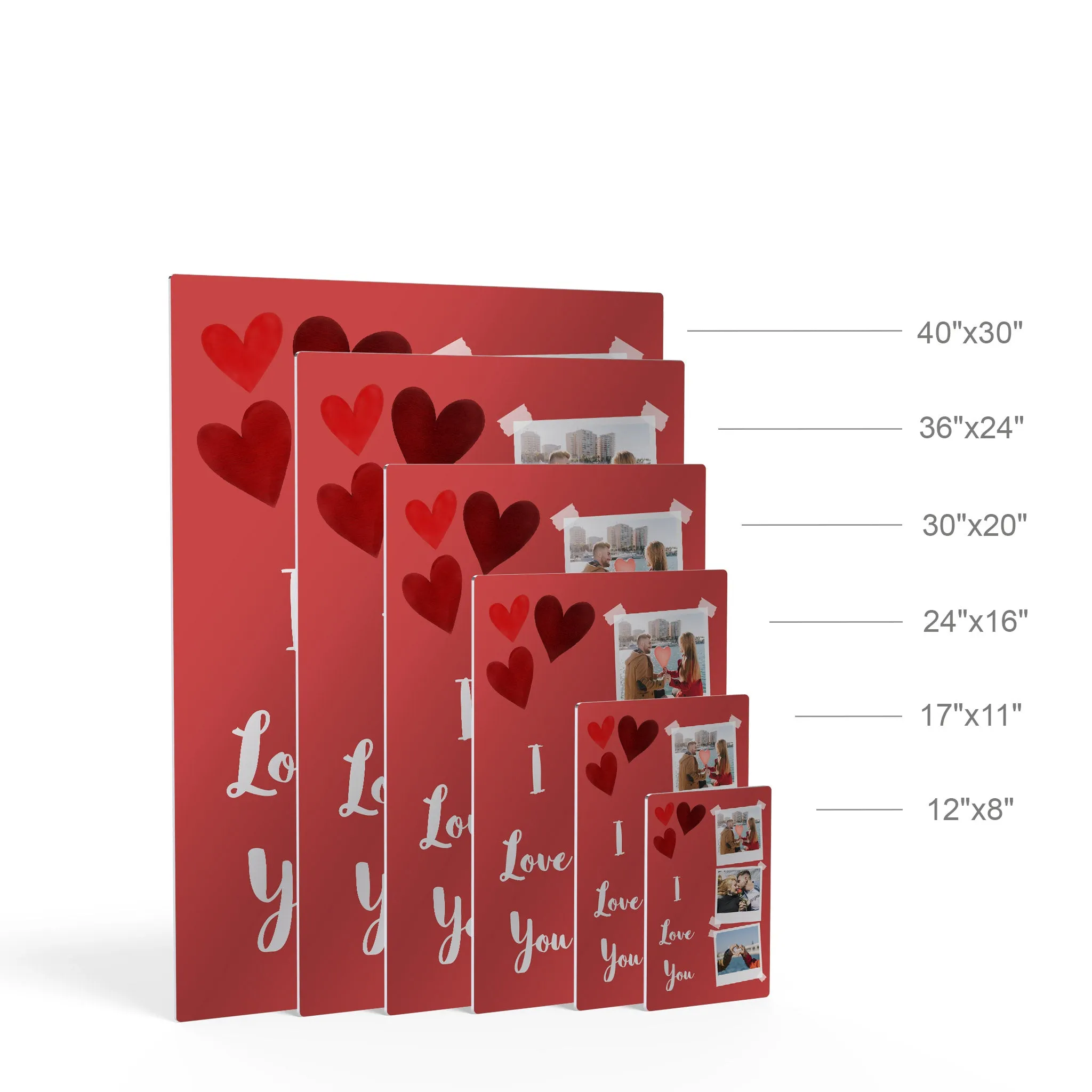 Personalized Gift Wall Art Custom Photo Collage with Polaroid Frames and I Love You