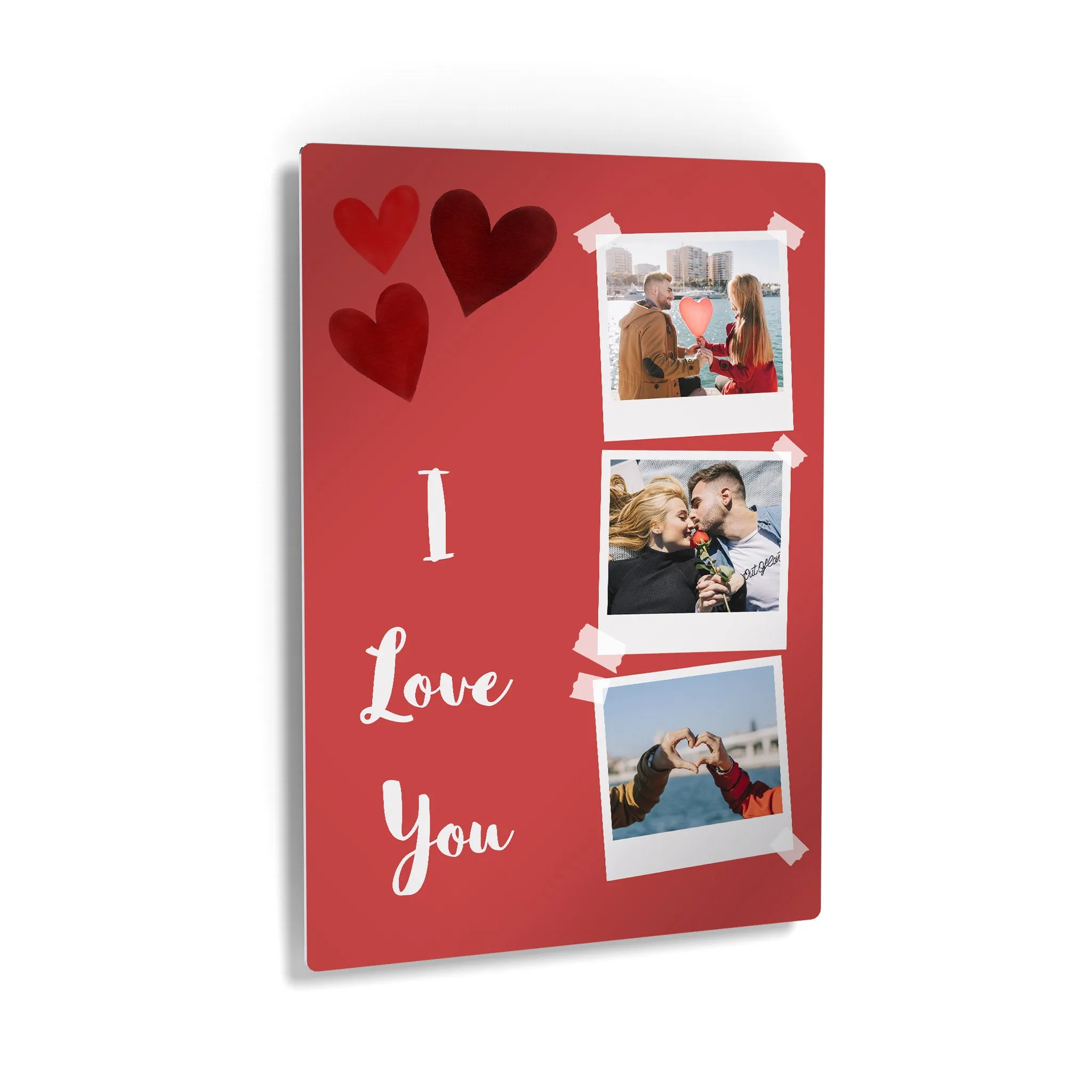 Personalized Gift Wall Art Custom Photo Collage with Polaroid Frames and I Love You