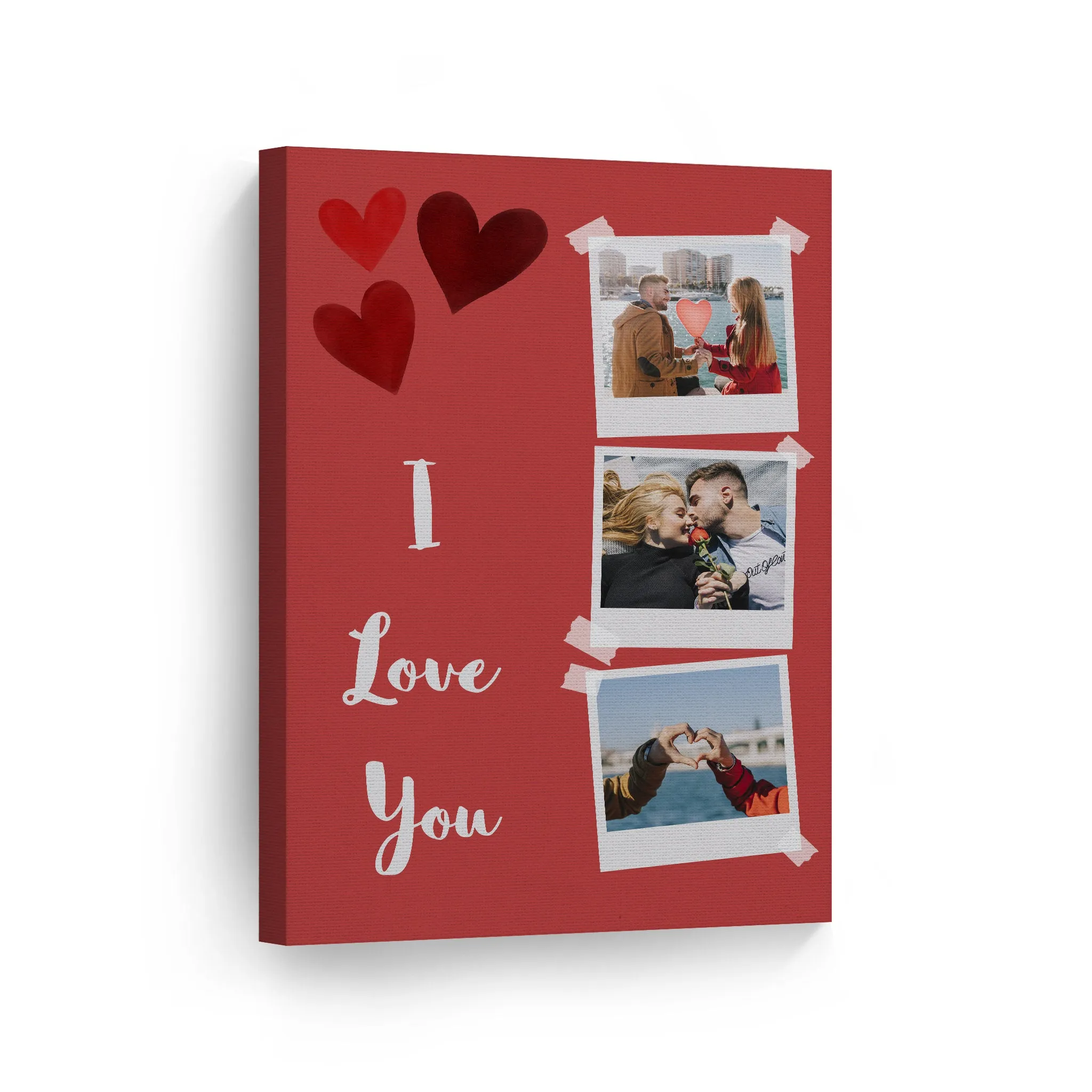 Personalized Gift Wall Art Custom Photo Collage with Polaroid Frames and I Love You