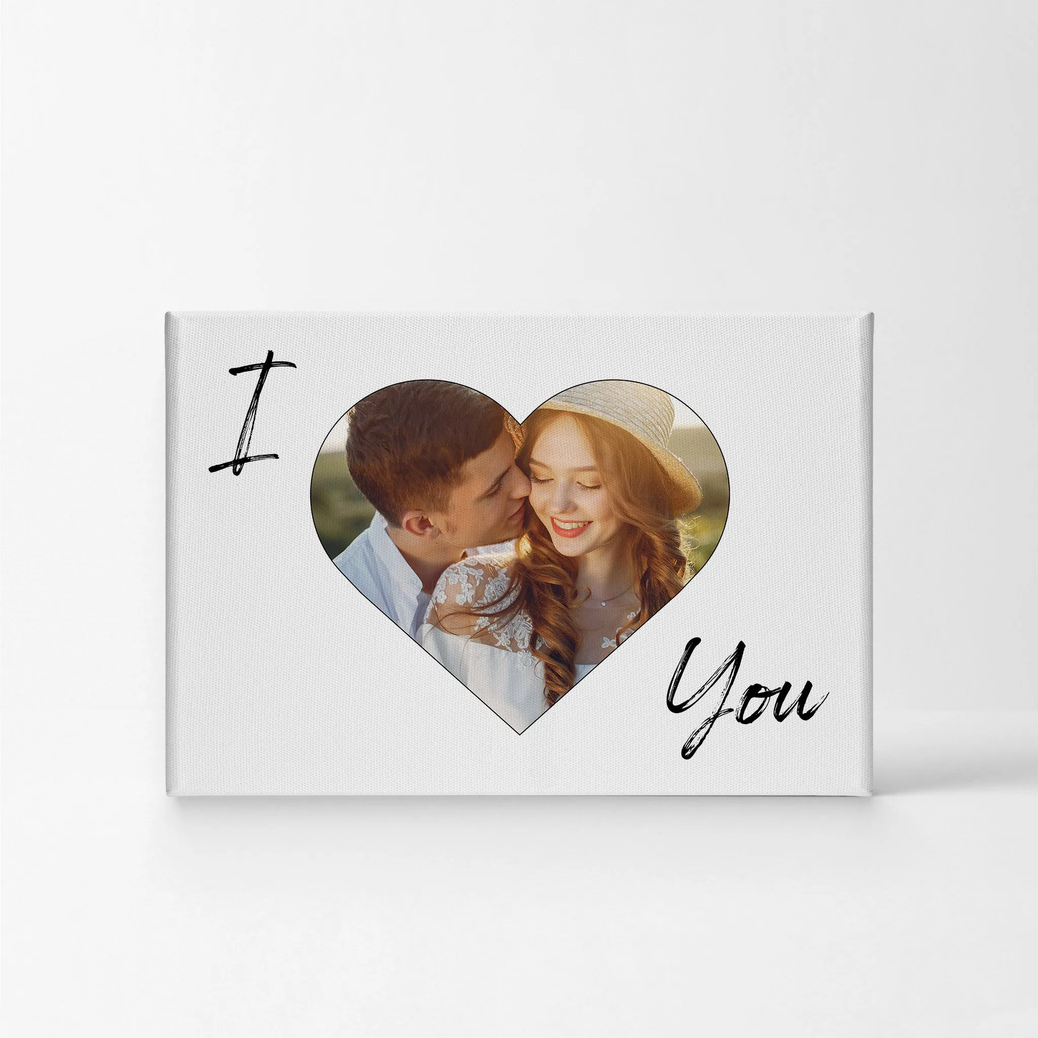 Personalized Gift Wall Art Custom Photo Hearth Shape and I Love You Text Quote