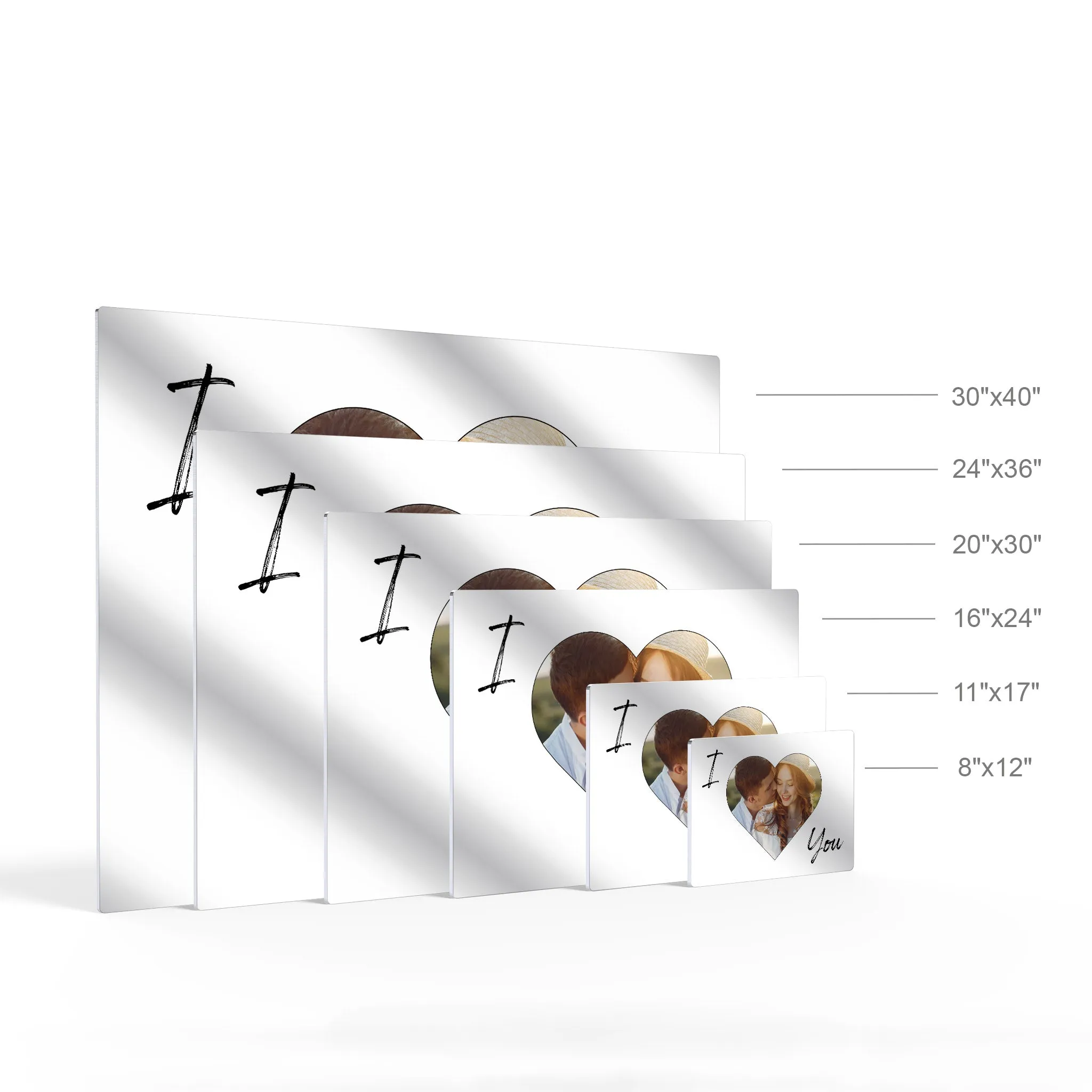 Personalized Gift Wall Art Custom Photo Hearth Shape and I Love You Text Quote