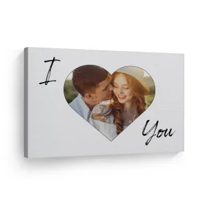 Personalized Gift Wall Art Custom Photo Hearth Shape and I Love You Text Quote