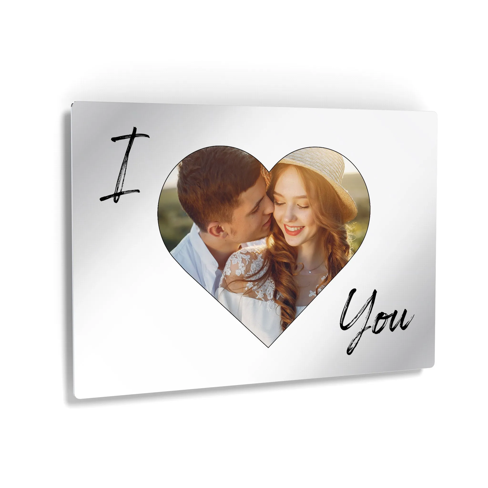 Personalized Gift Wall Art Custom Photo Hearth Shape and I Love You Text Quote