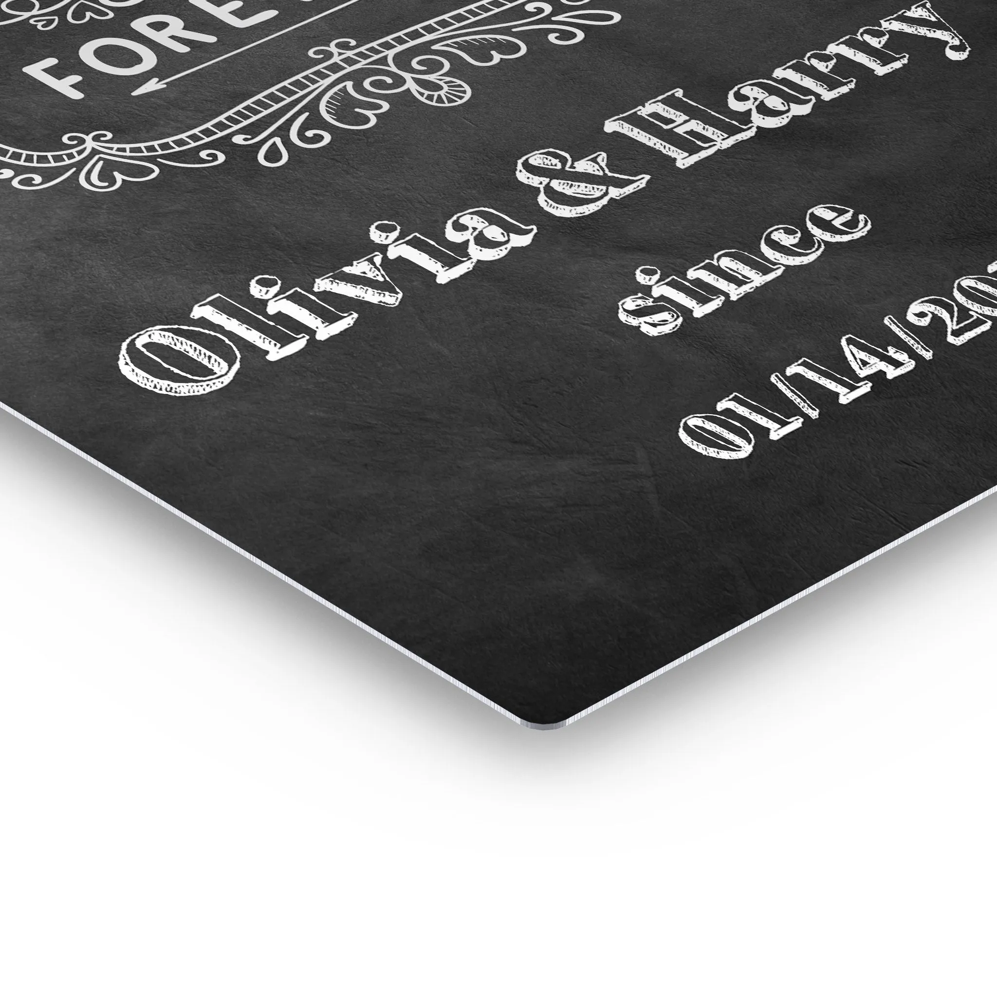 Personalized Gift Wall Art with Couple Names and Special Date I Love you Forever Blackboard Design