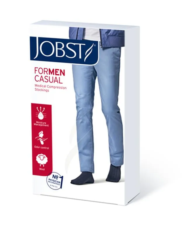 PR/1 JOBST CASUAL MEN, KNEE HIGH, 15-20MMHG, XL, BLACK, CLOSED TOE