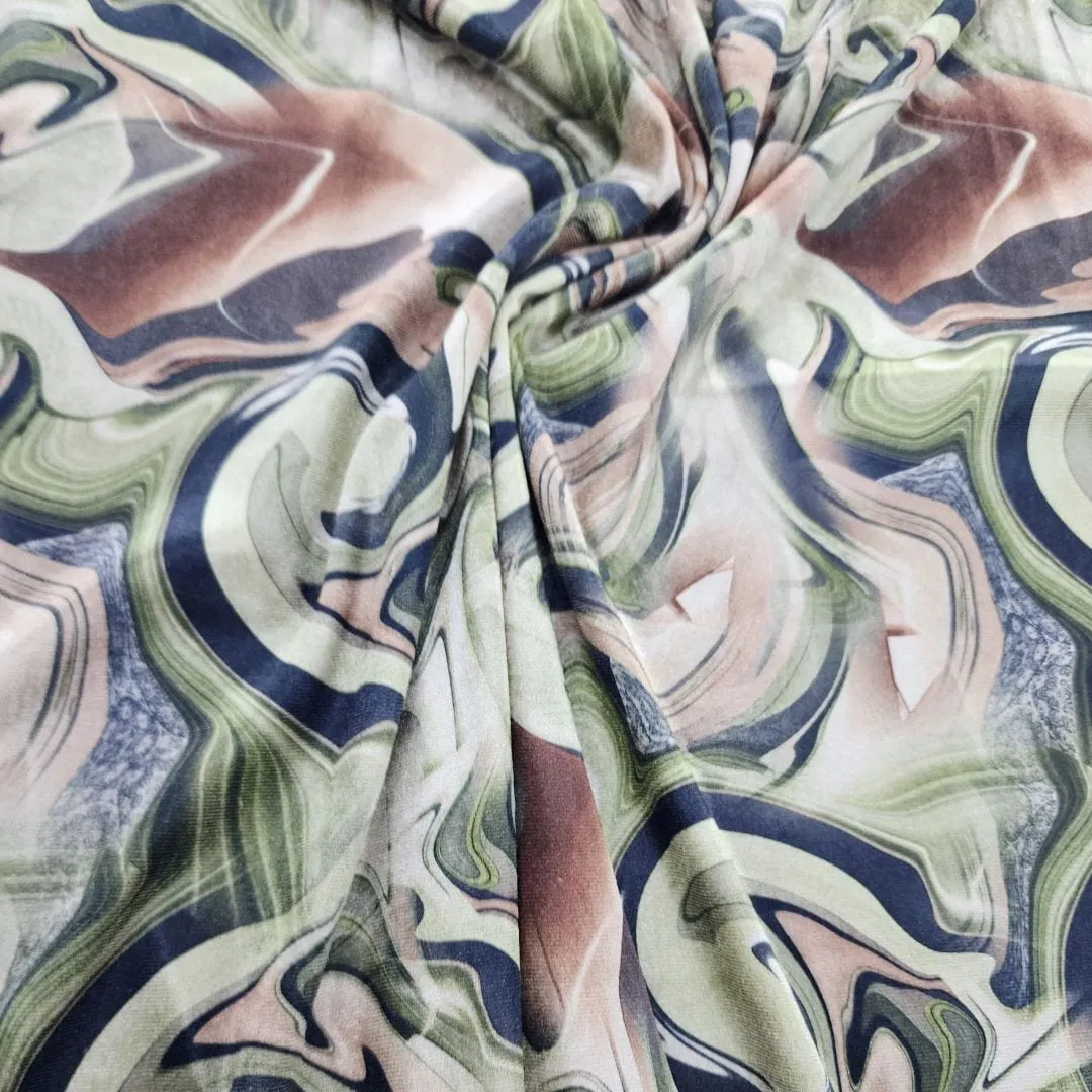 Printed Stretch Velvet Fabric 150 cm