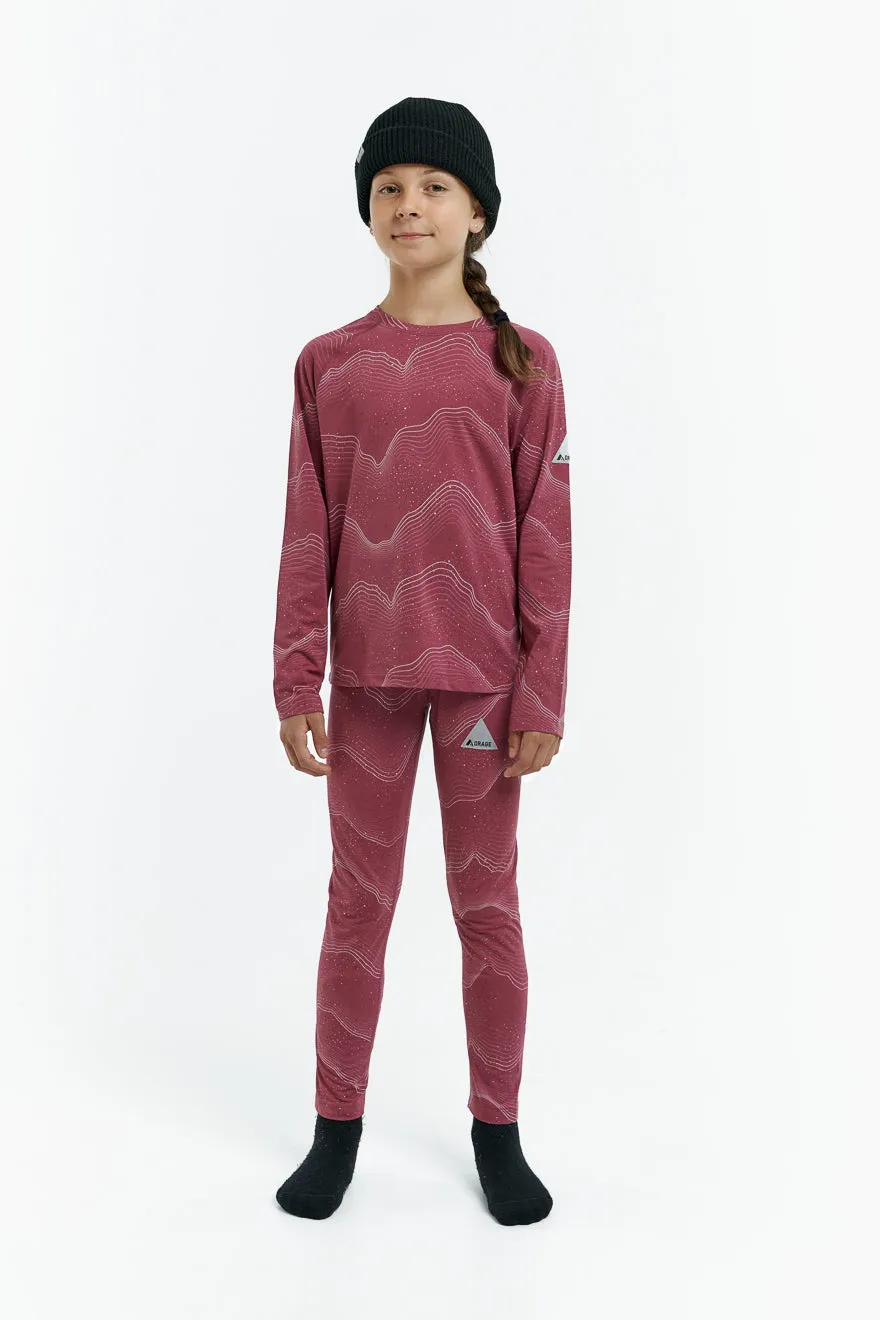 SAMPLE - Union Print Base Layer-Shadows outlines cherry