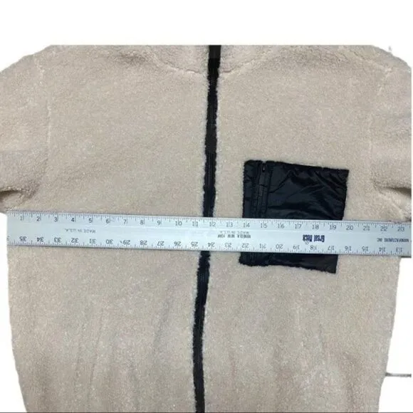 Sanctuary Sherpa Zip Jacket Fuzzy Stand Collar Boucle Warm Winter Pocket Teddy