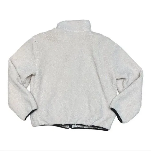 Sanctuary Sherpa Zip Jacket Fuzzy Stand Collar Boucle Warm Winter Pocket Teddy