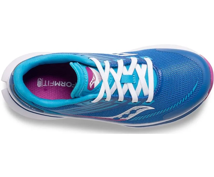 SAUCONY - Big Kid's Kinvara 12 Sneaker, Blue/Purple