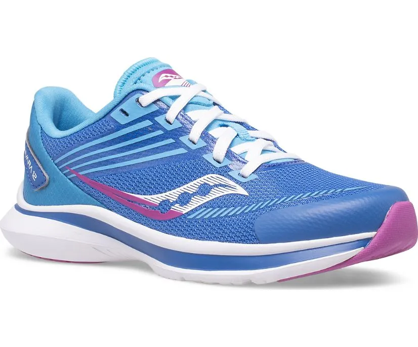 SAUCONY - Big Kid's Kinvara 12 Sneaker, Blue/Purple