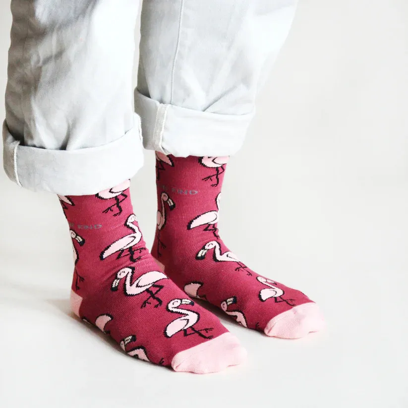 Save the Flamingos Bamboo Socks by Bare Kind
