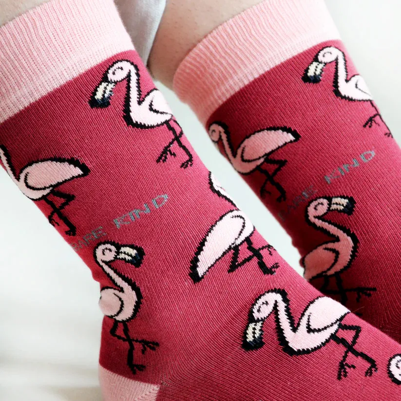 Save the Flamingos Bamboo Socks by Bare Kind