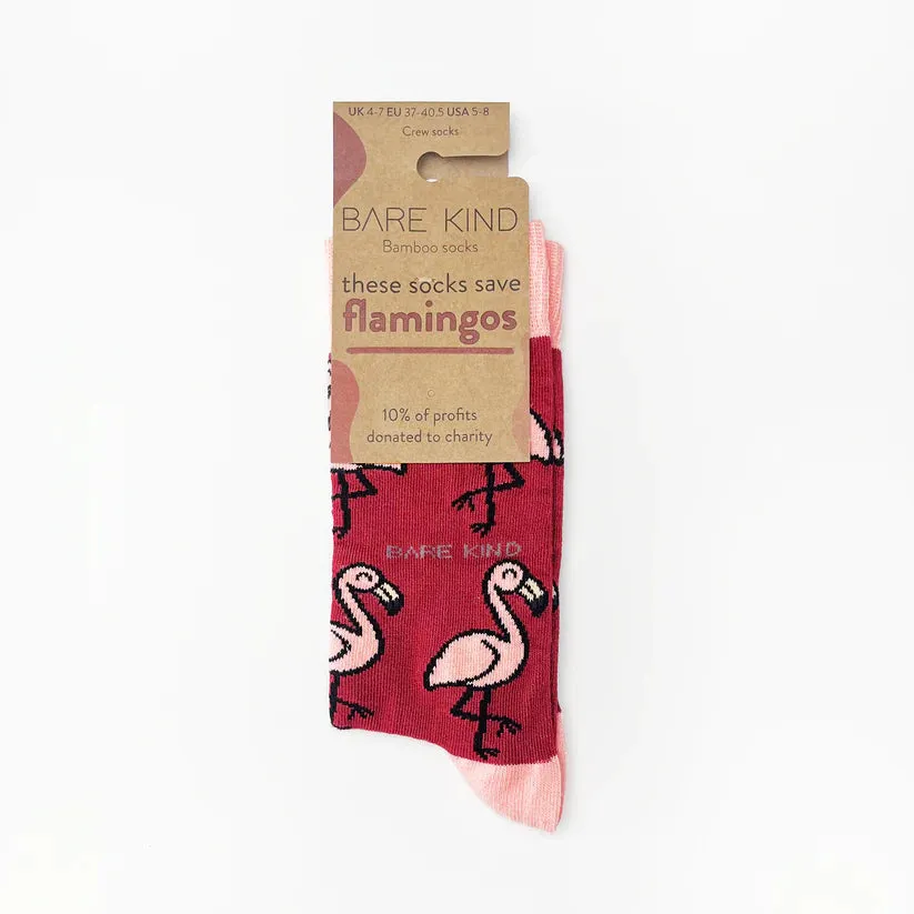Save the Flamingos Bamboo Socks by Bare Kind