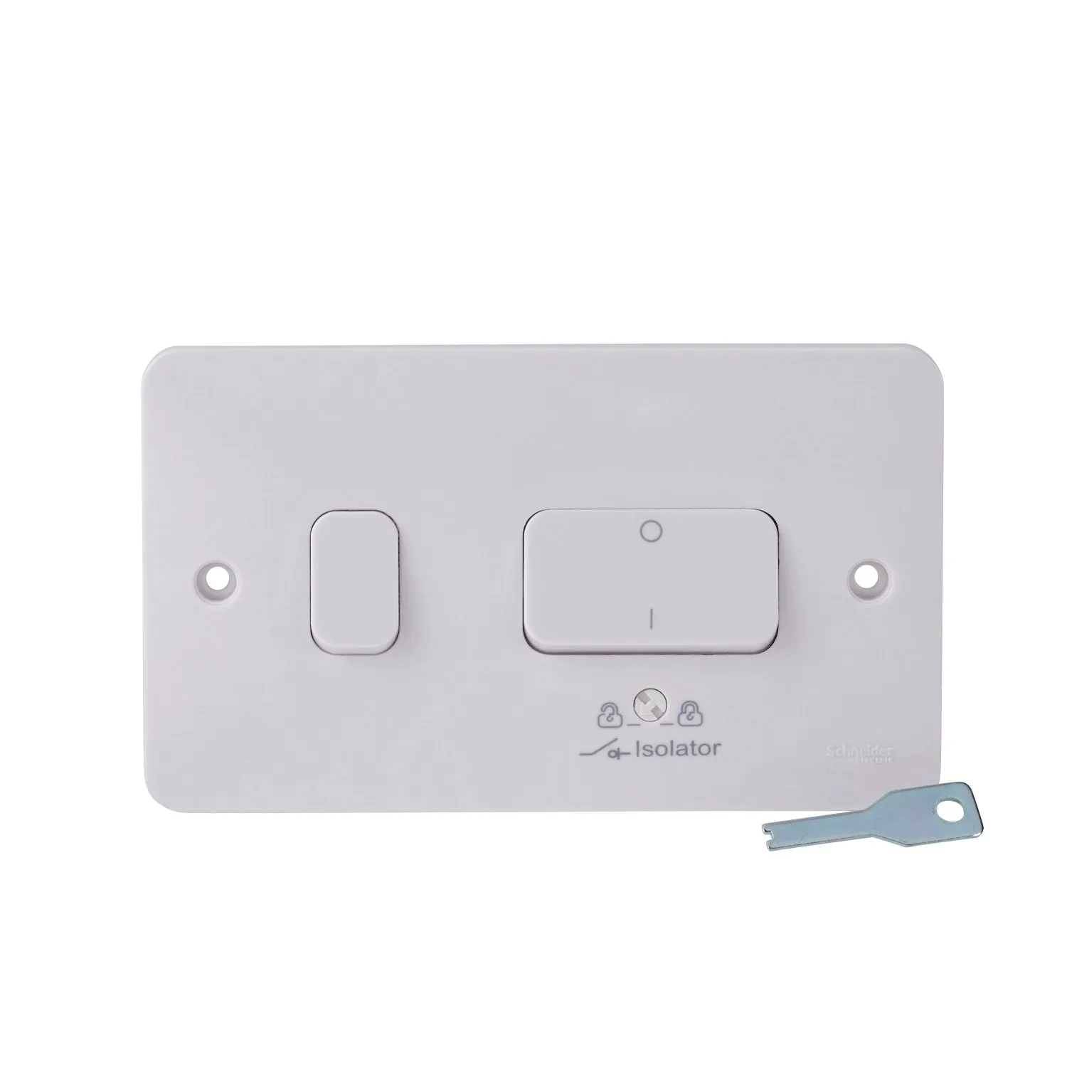 Schneider Electric GGBL10131L Lisse White Moulded 10AX 1G 2-Way Switch & 10A 3 Pole Isolator
