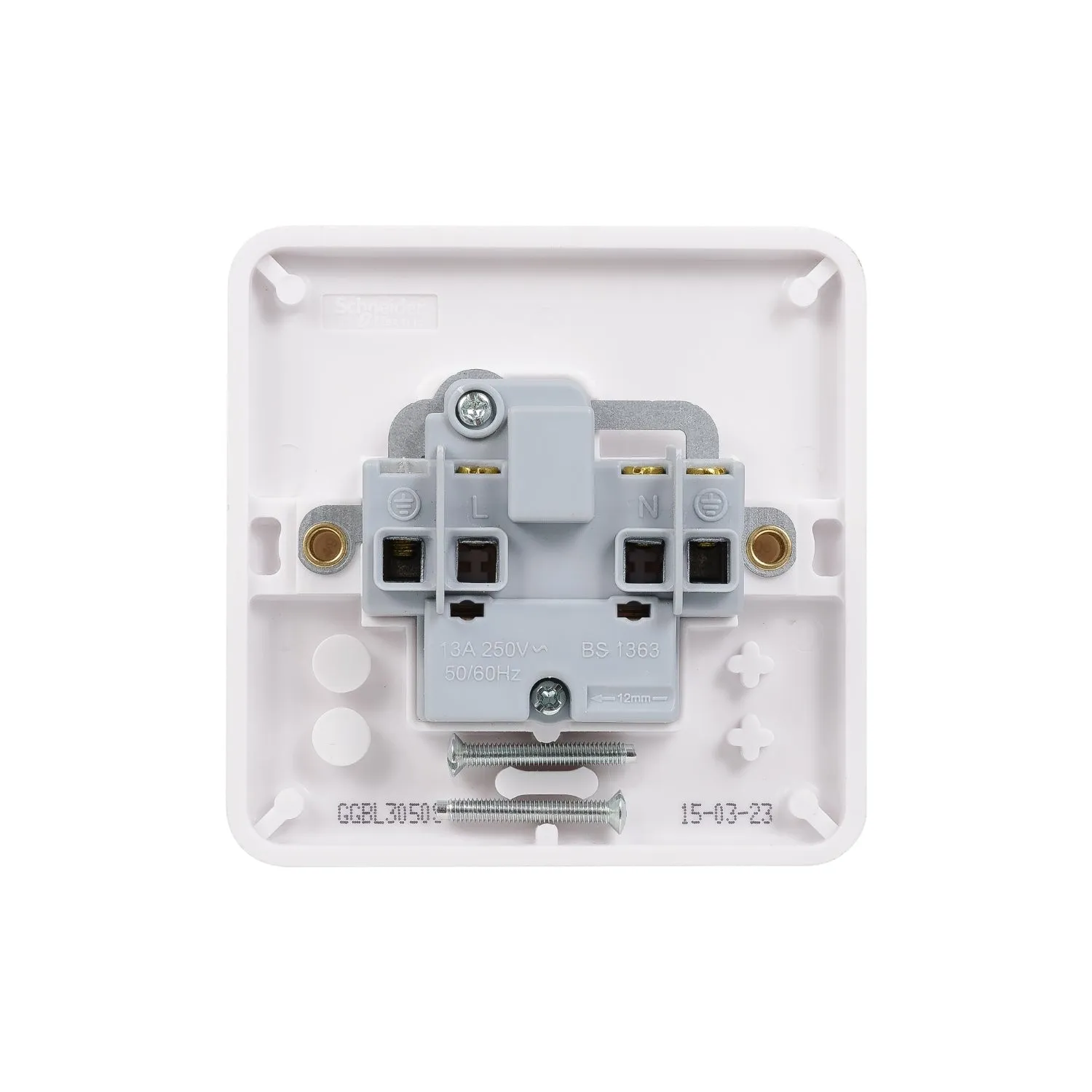 Schneider Electric GGBL3050S Lisse White Moulded 13A SP 1G Unswitched Socket (Display Packaged)