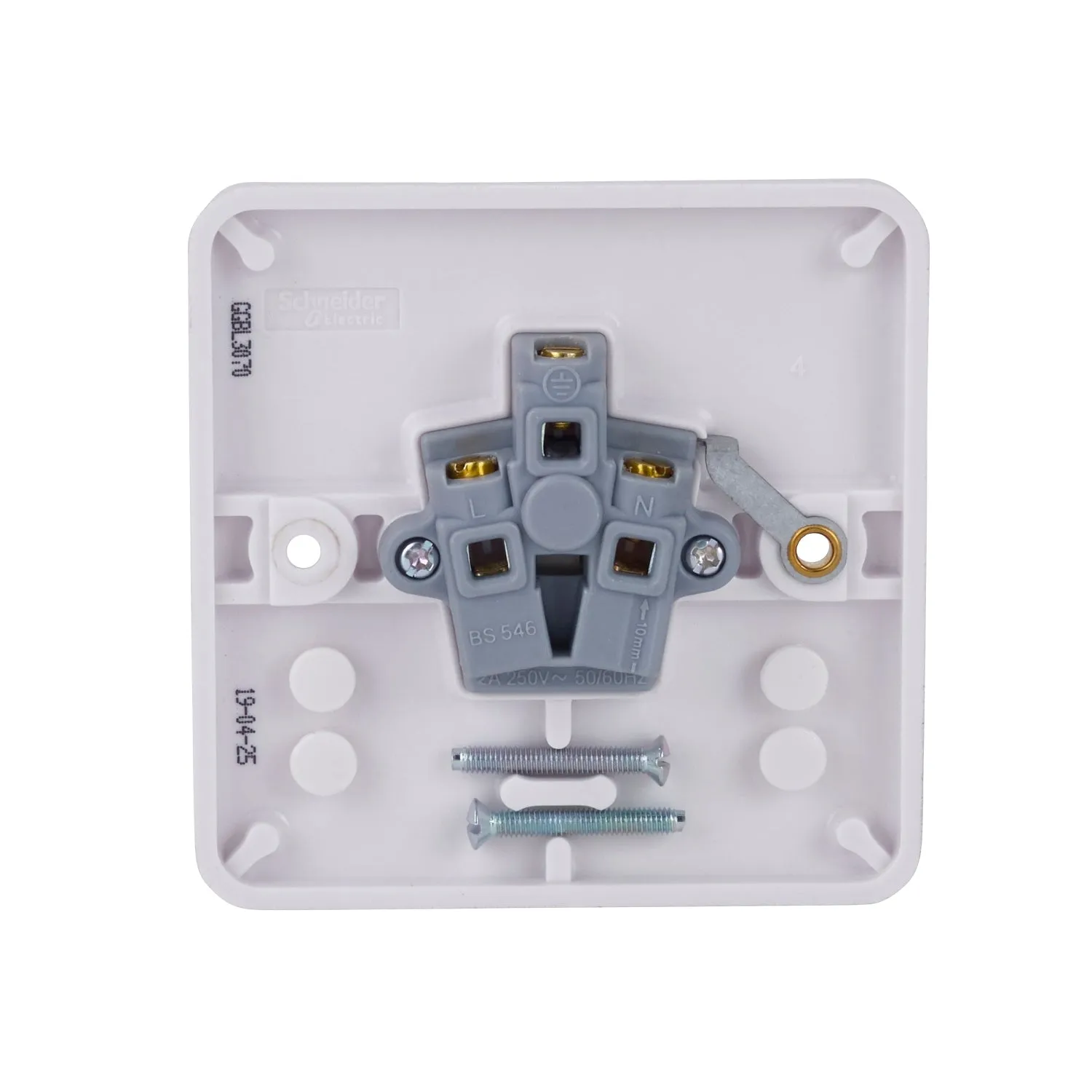 Schneider Electric GGBL3070 Lisse White Moulded 2A 1G Round Pin Unswitched Socket