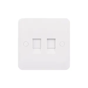 Schneider Electric GGBL7072C6S Lisse White Moulded Twin RJ45 CAT6 Data Socket (Display Packaged)