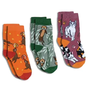 Sea Lions, Sea Otters and Kitty Cats Socks 3-Pack