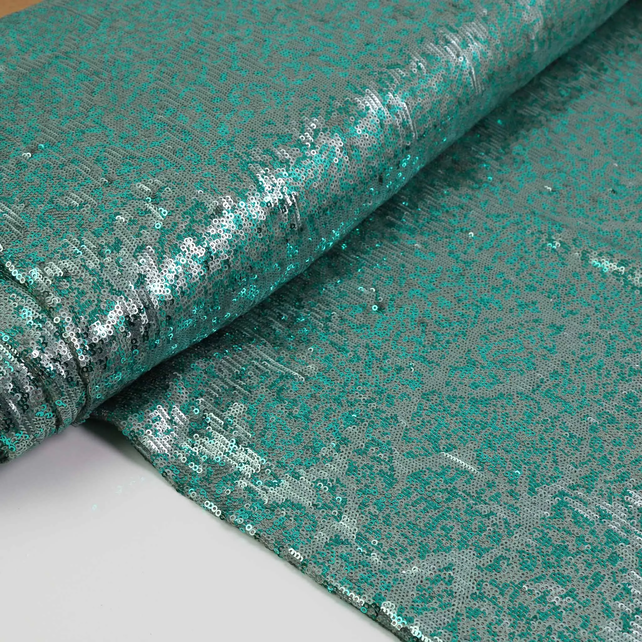 Sequin Fabric - Silver, Mint green
