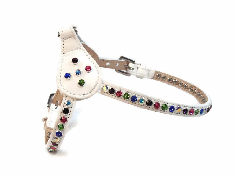 Shanti Leather Step-In Harness with Crystals on Straps & Side Tabs