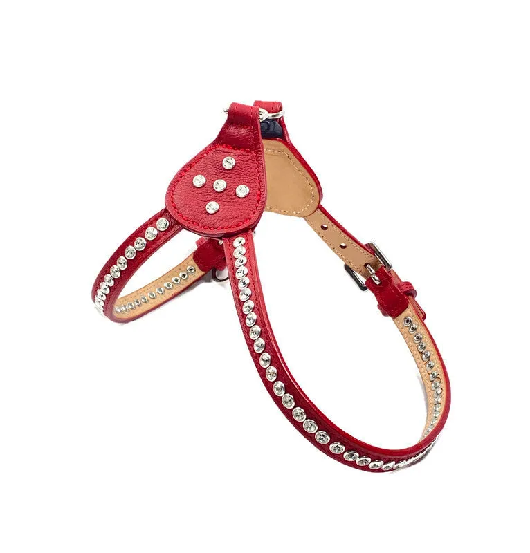 Shanti Leather Step-In Harness with Crystals on Straps & Side Tabs