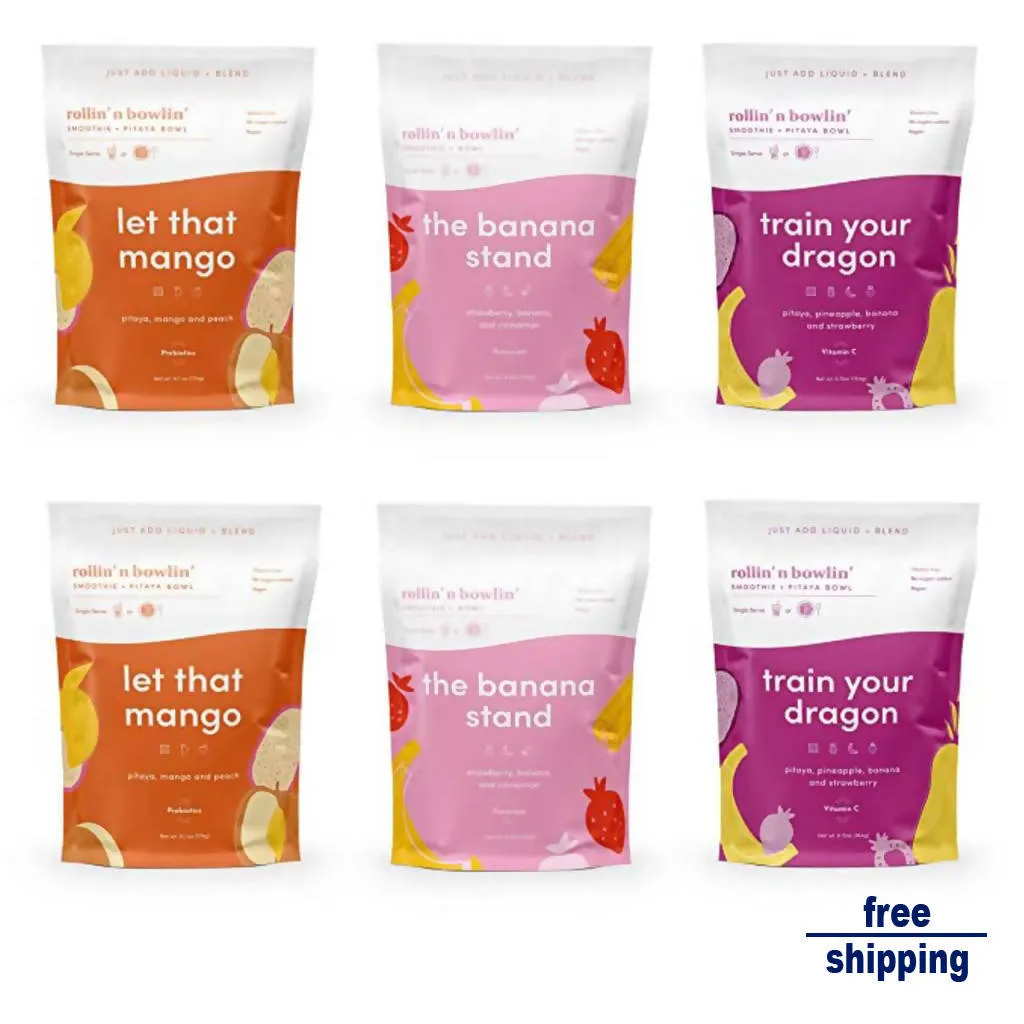 Smoothie Mix - 3 Flavor Variety Pack of 6, 12, 24