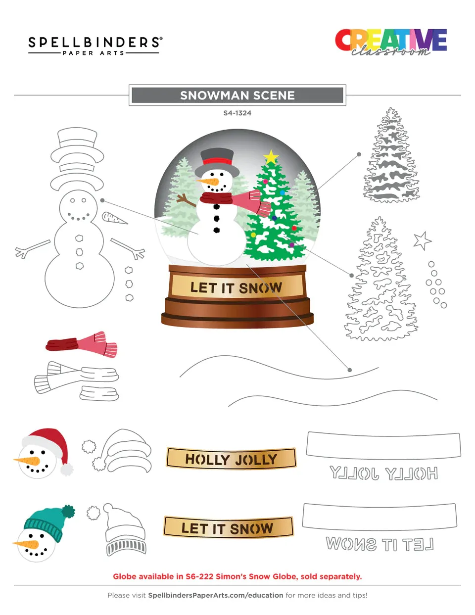 Snowman Scene Cutting Dies S4-1324 Simon Hurley & Spellbinders