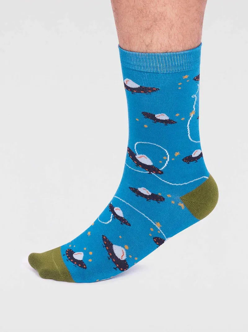 Space Collection Bamboo Sock Box 7 Pack by Thought, Size 7-11