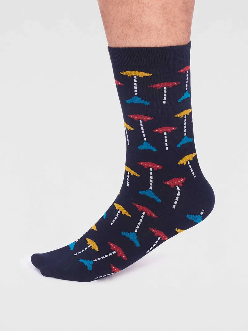 Space Collection Bamboo Sock Box 7 Pack by Thought, Size 7-11