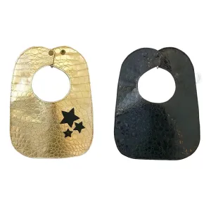Star Vinyl Bib -Gold/ Black