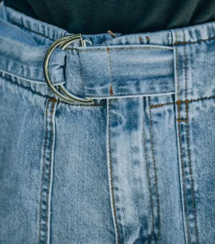 Stunncal Metal Buckle Legged Harem Jeans