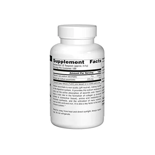 Suplemento alimenticio con vitamina C y ascorbato sódico de Source Naturals, SN0443, 1, 1