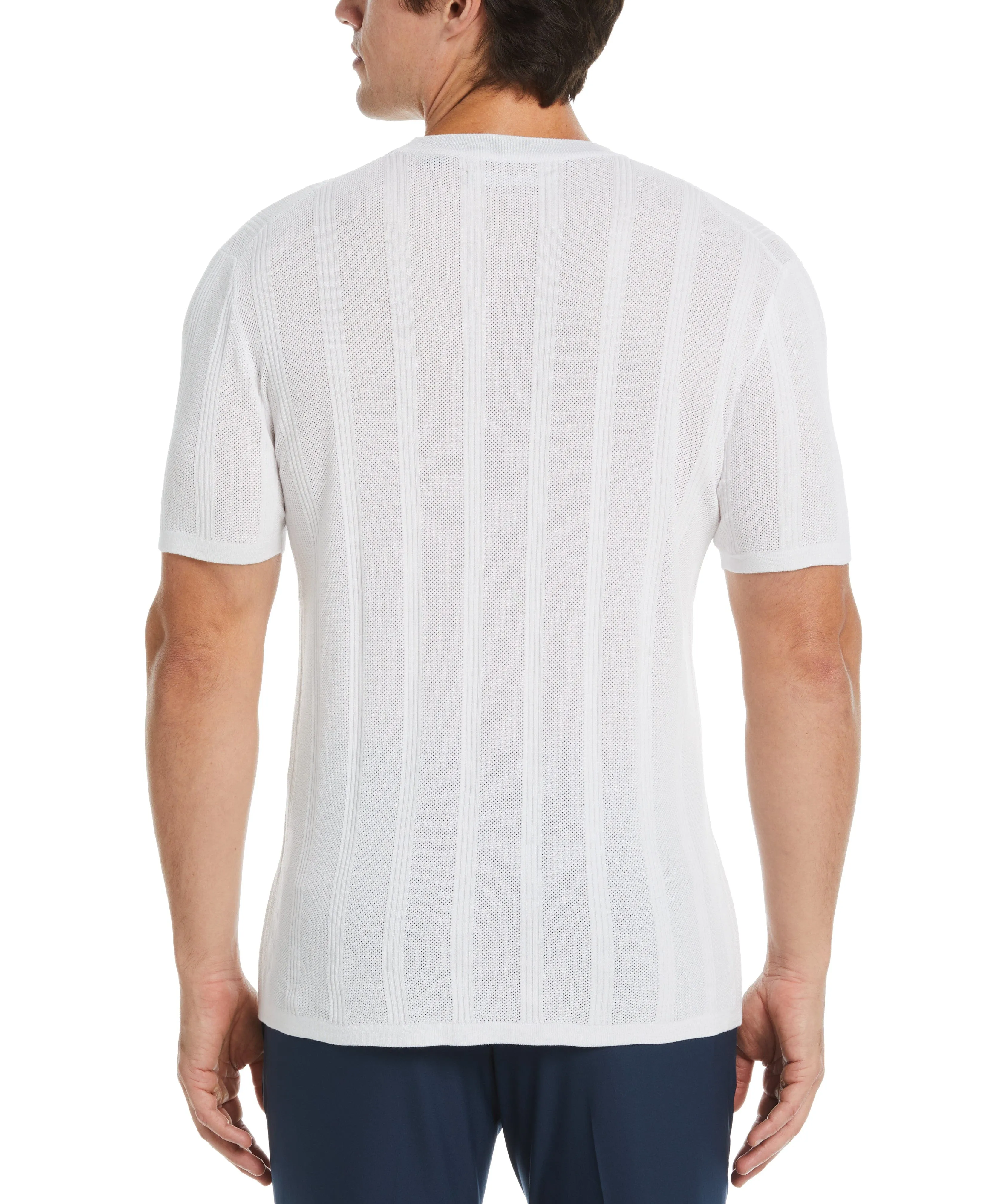 Tech Knit Striped Crew Neck Shirt