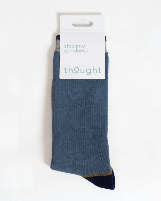 Thought Block Colour Walker Crew Socks Grey/Blue 7-11