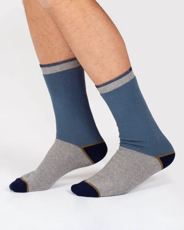Thought Block Colour Walker Crew Socks Grey/Blue 7-11