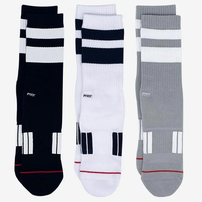 Vinci Crew Striped-3 Pair Sock Bundle