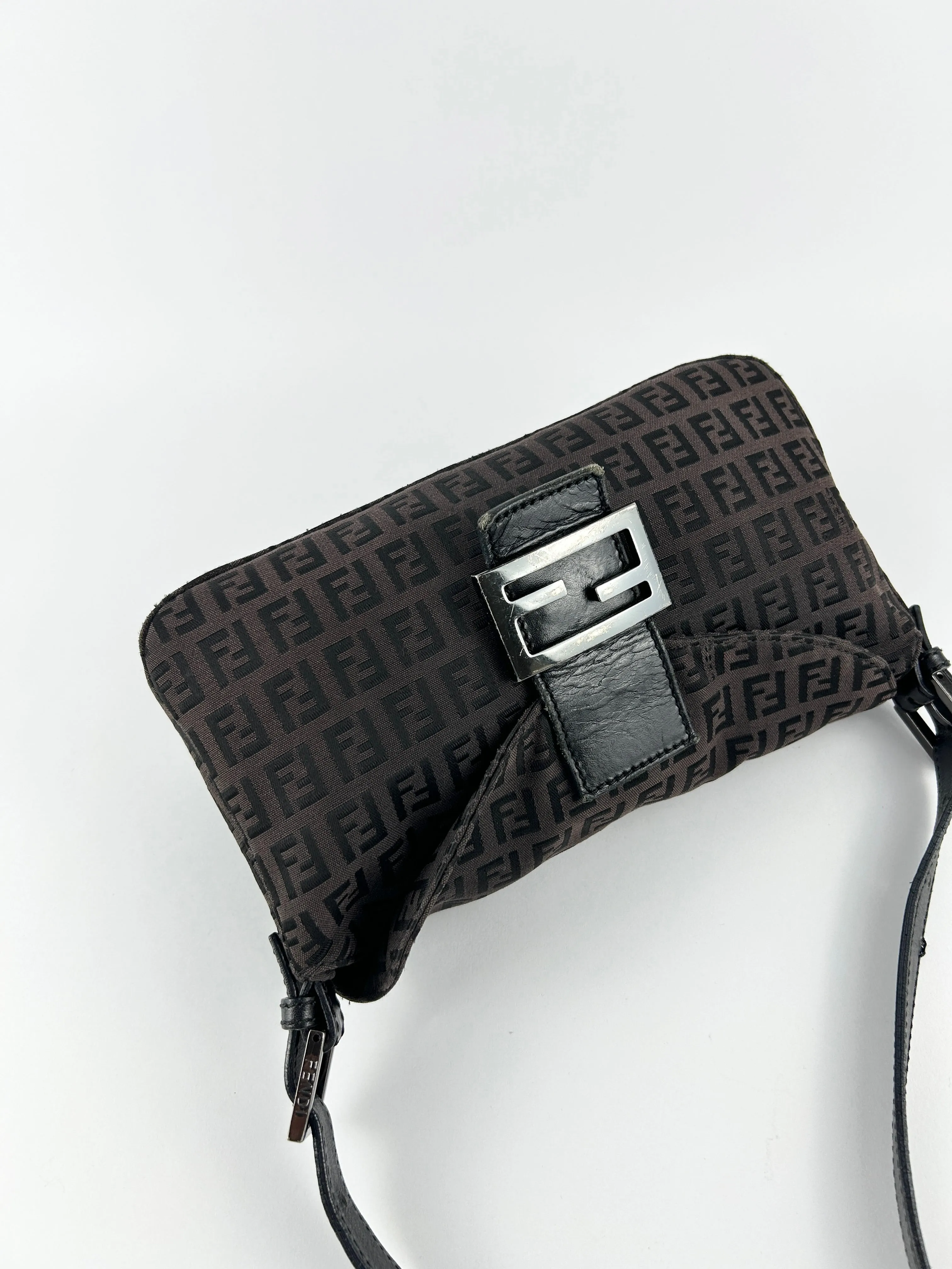 Vintage Fendi Zucca Baguette Shoulder Bag
