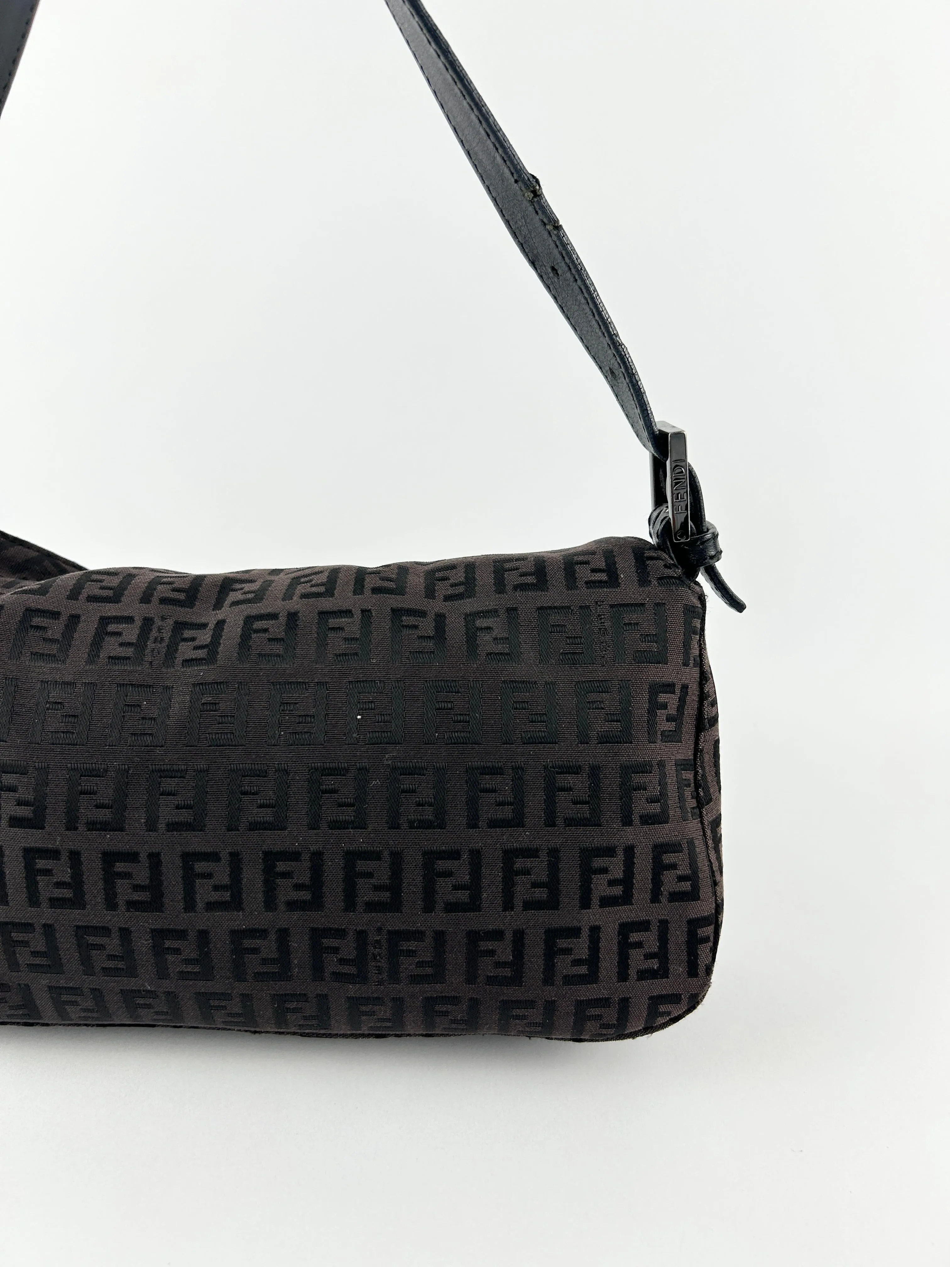 Vintage Fendi Zucca Baguette Shoulder Bag