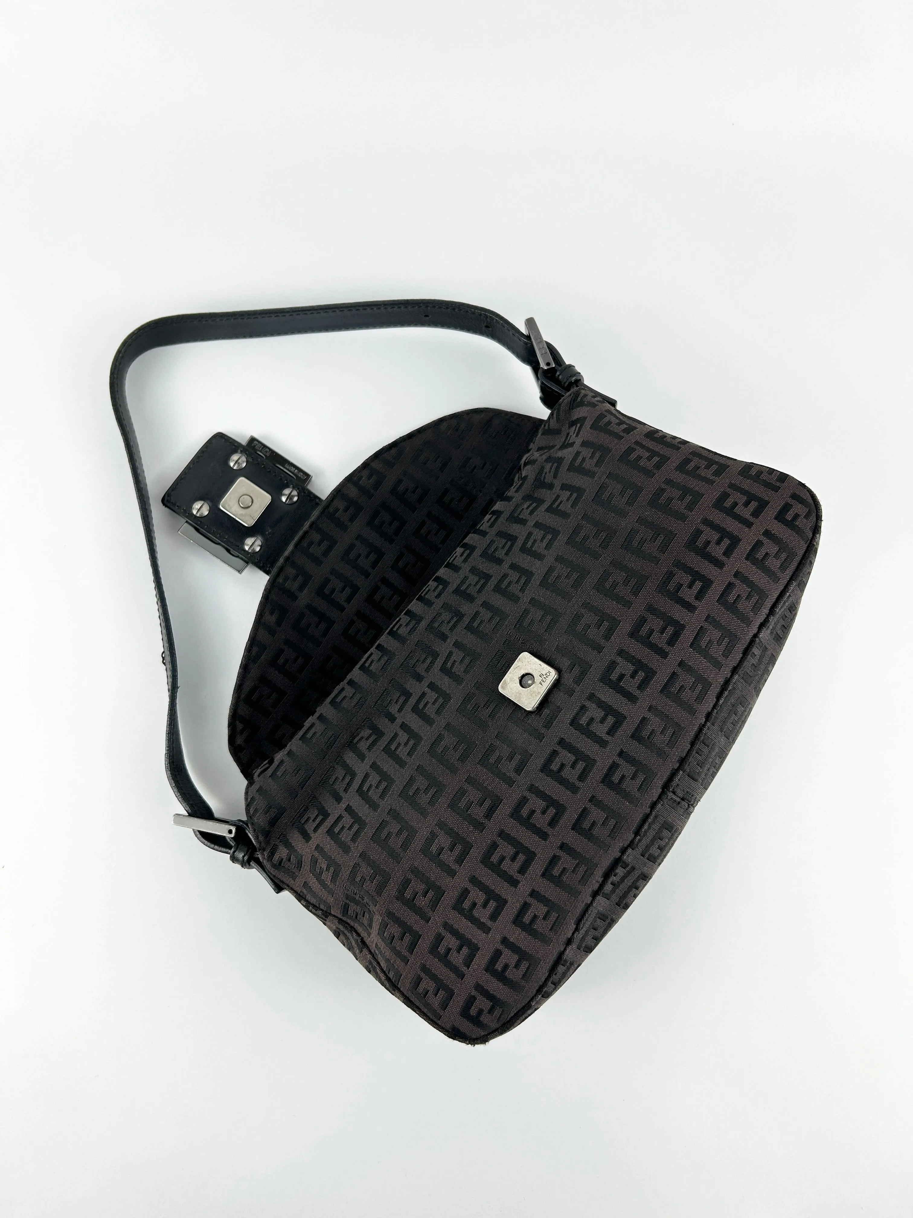 Vintage Fendi Zucca Baguette Shoulder Bag
