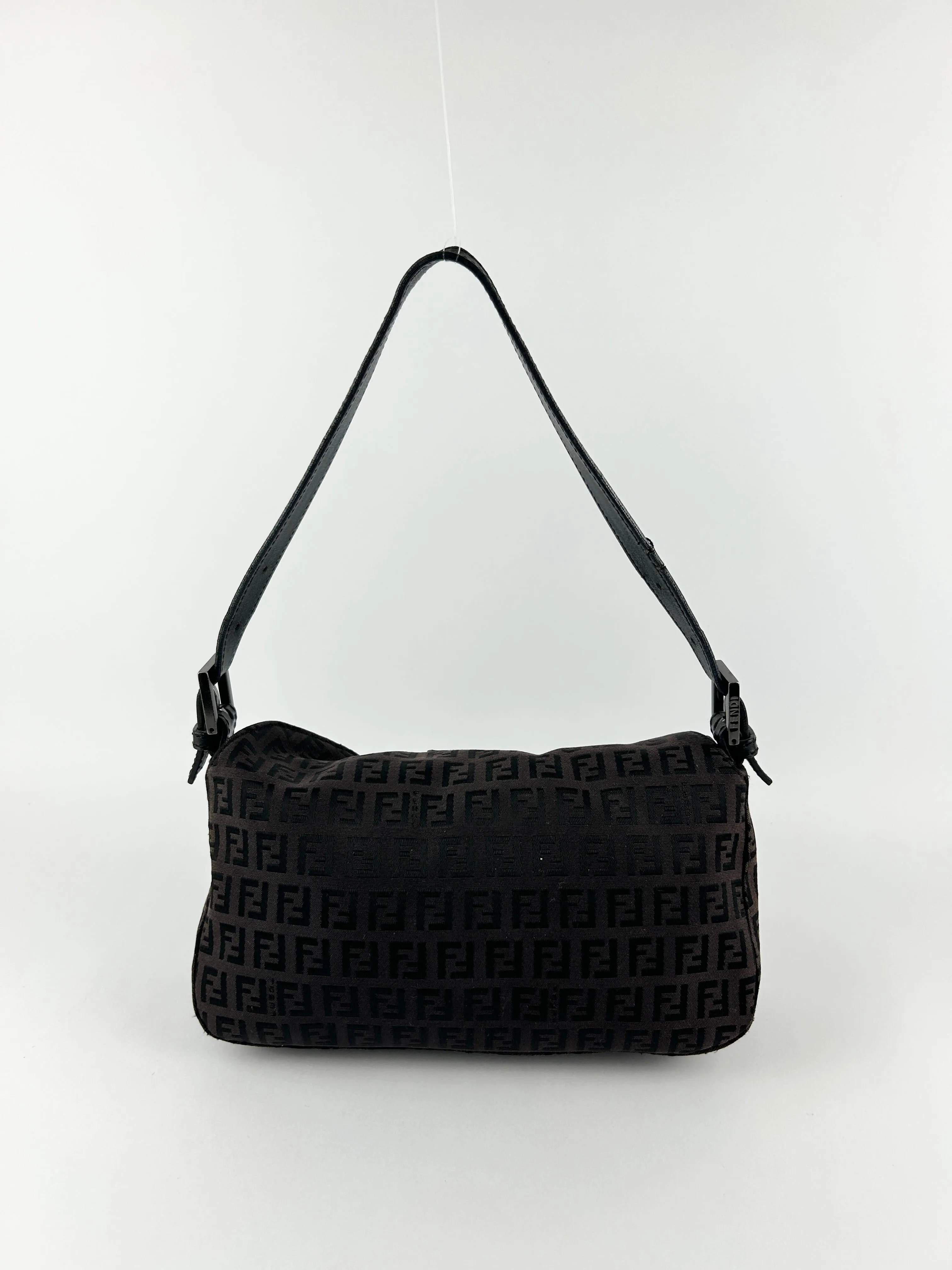 Vintage Fendi Zucca Baguette Shoulder Bag