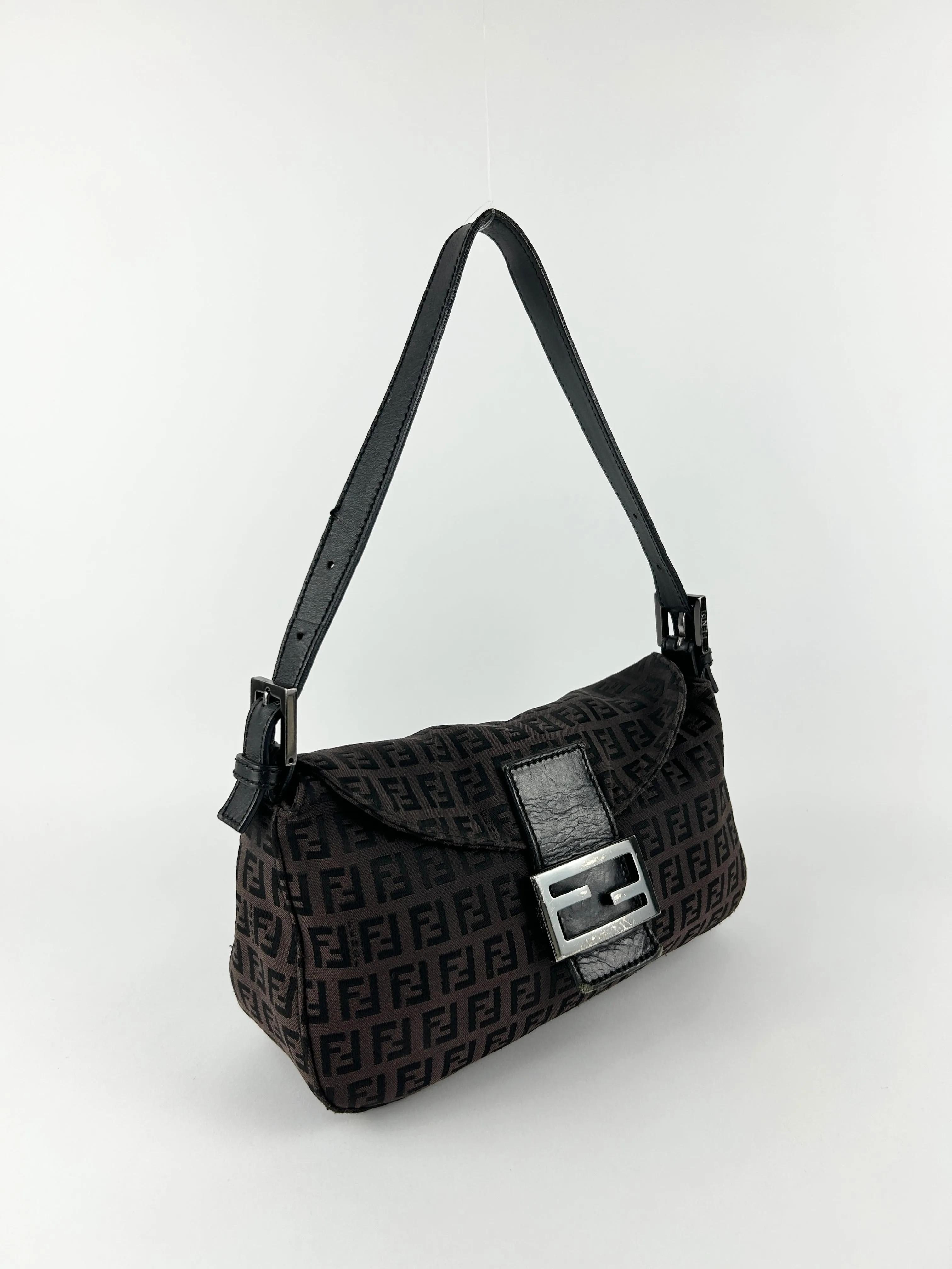 Vintage Fendi Zucca Baguette Shoulder Bag