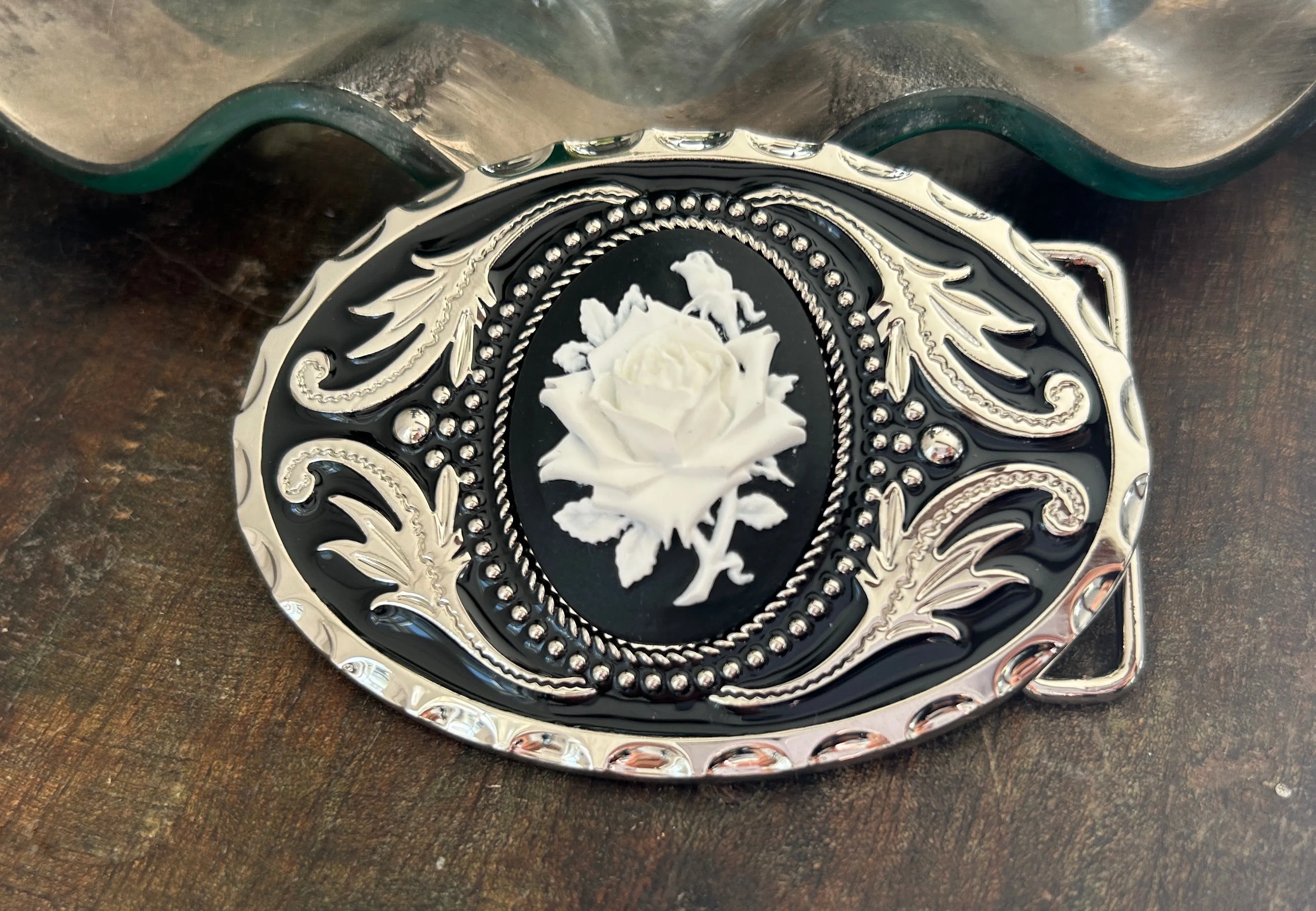 Western Rose Belt Buckle